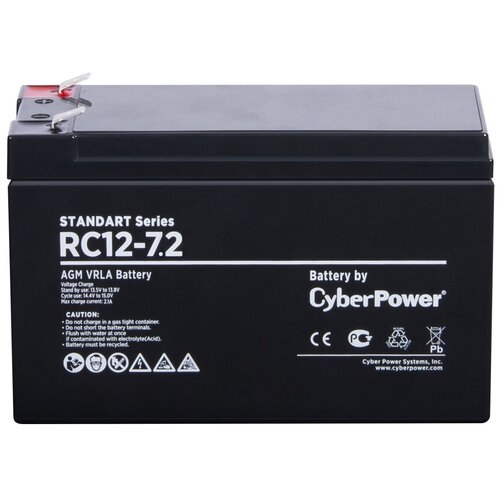 батарея для ибп cyberpower rc 12 9 Аккумуляторная батарея CyberPower Standart RC 12-7.2 12В 7200 А·ч