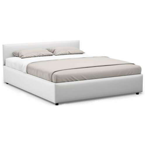 Кровать MOON FAMILY 1220 с подъемным механизмом Экокожа Белый 160x200