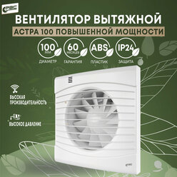 Вентилятор вытяжной для кухни РВС Астра 100 Turbo, 16 Вт, 39 дБ, 118 м3/ч
