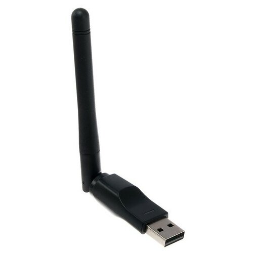 Адаптер Wi-Fi LuazON, 150 Mbps, с антенной, однодиапазонный, USB, черный 4601777 usb wi fi адаптер с двойной антенной 2 4 5ghz ax1800 wi fi 6