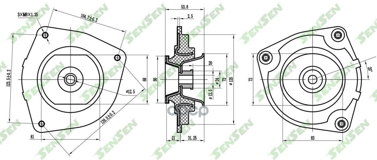 Опора Амортизационной Стойки Sensen арт. m61083