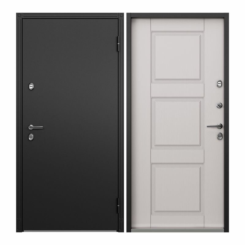 Дверь входная Torex для дома Village 950х2050 правый, тепло-шумоизоляция, терморазрыв, антикоррозийная защита, замки 4-го и 2-го класса, черный/белый - фотография № 1