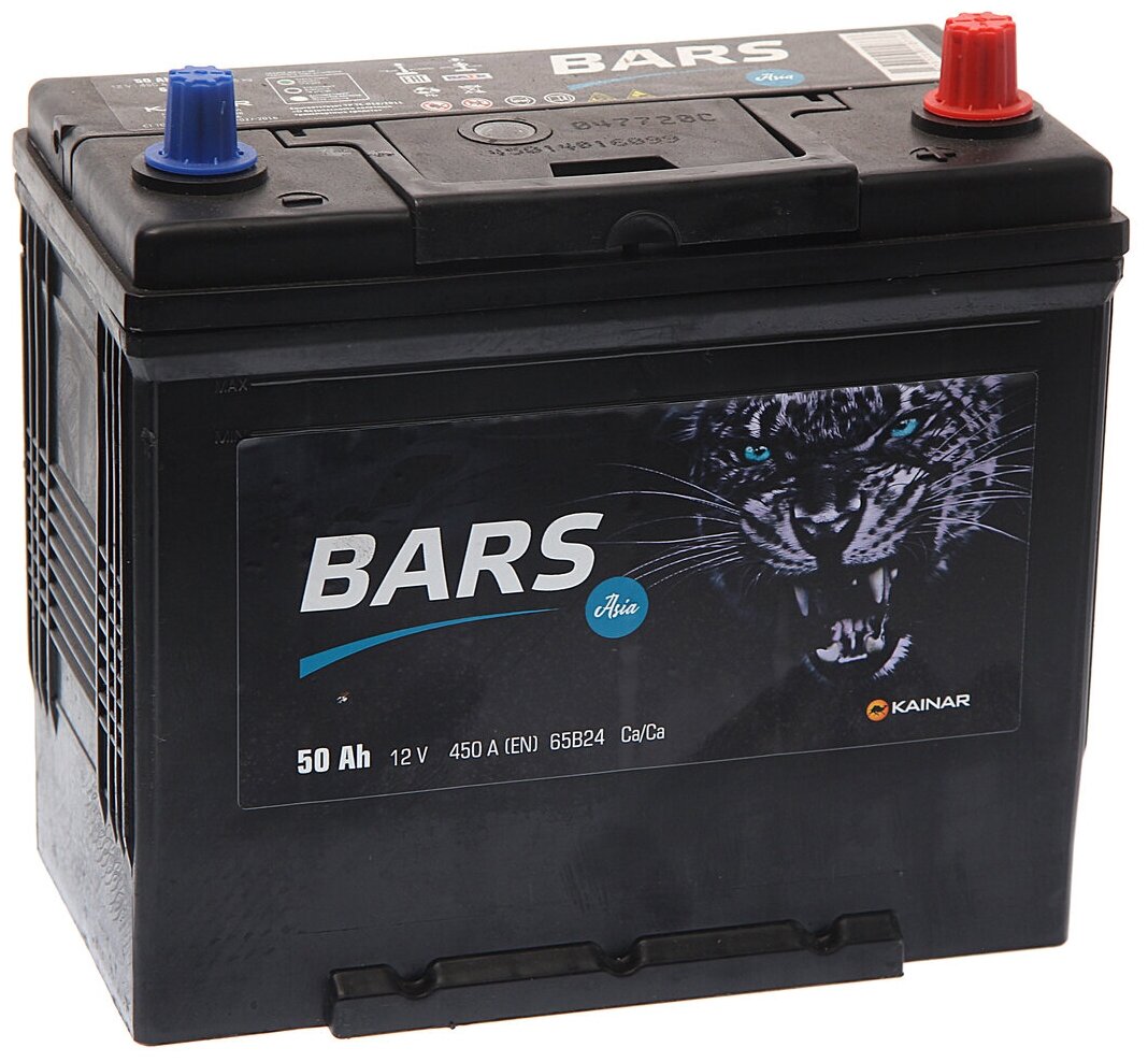 Аккумулятор BARS ASIA 50 A/h о.п. 450 A (65B24L)