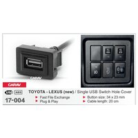 USB разъем в штатную заглушку для а/м TOYOTA new / 1 порт CARAV 17-004