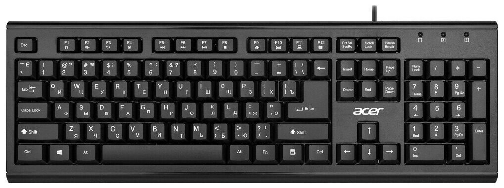Клавиатура Acer OKW120 черный USB Multimedia