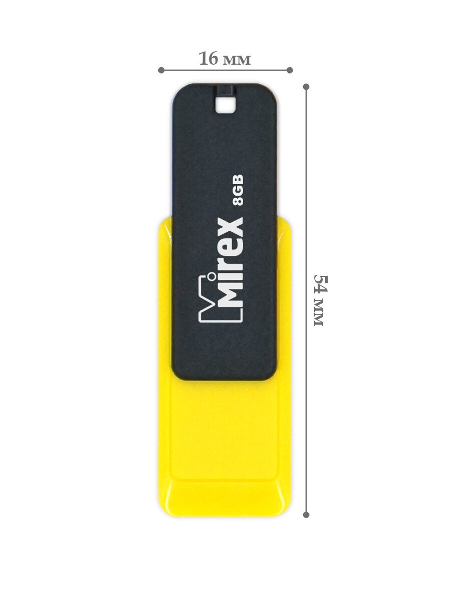 Флеш накопитель 8GB Mirex City, USB 2.0, Желтый - фото №7