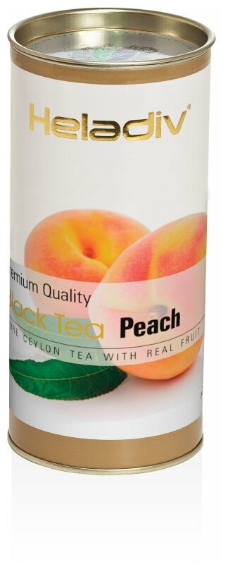 Чай Heladiv Peach (Персиковый) черный листовой, туба, 100г - фотография № 5