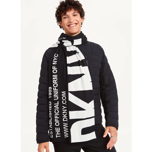 Шарф DKNY, мультиколор, черный