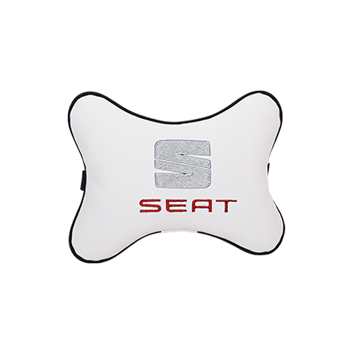 фото Подушка на подголовник экокожа milk с логотипом автомобиля seat vital technologies