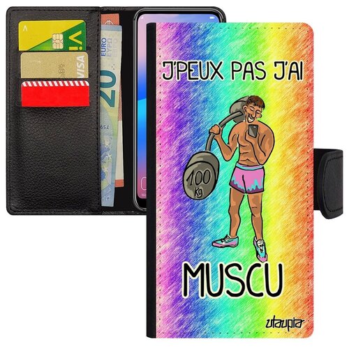 фото Чехол книжка на мобильный // samsung galaxy s8 // "не могу - у меня бодибилдинг!" картинка юмор, utaupia, цветной