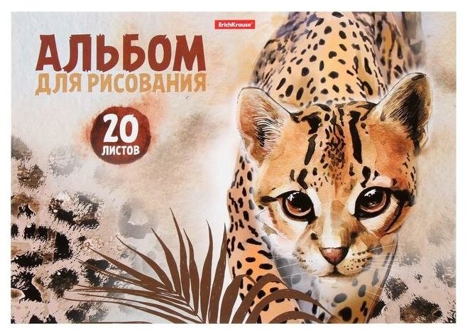 Альбом д/рис А4 20л на клею Wild Cat, обл мел карт, жёст подл, блок 120г/м2 49829 5433418