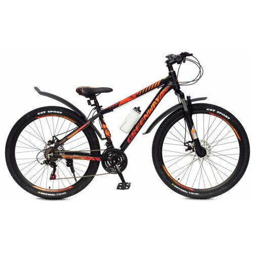 фото Велосипед greenway relict 27,5'' р.15,5 черный/оранжевый