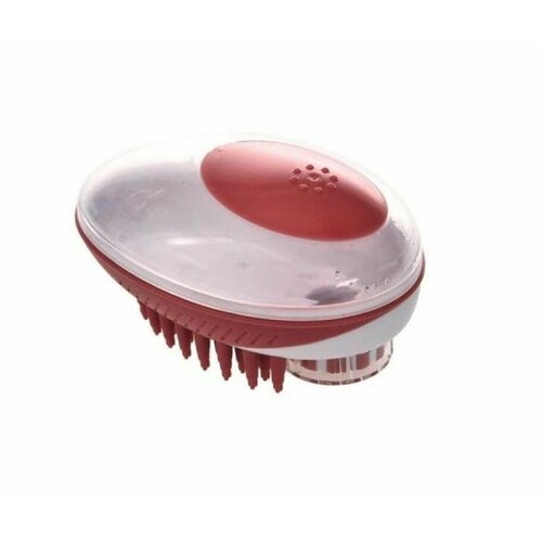 Щетка для мытья животных с дозатором для мыла Рубиз, M-PETS, 11,5х7,5 см, цвет красный