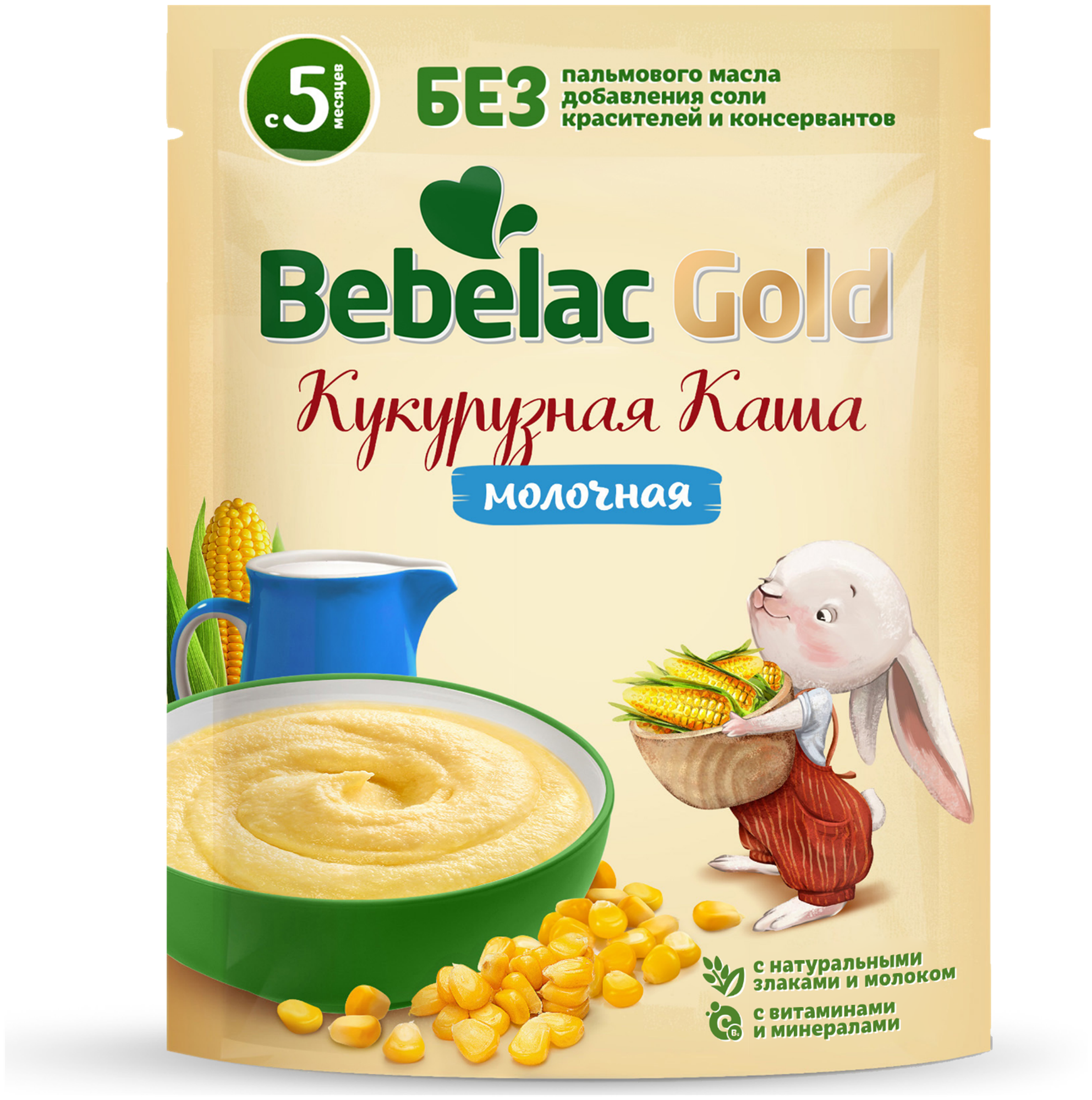 Бебелак- каша молочная кукурузная, 5 мес., 200/6