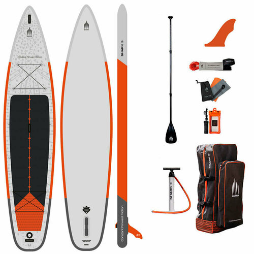 фото Cап борд надувной двухслойный shark touring xplor 12.6x32x6 2023 (381x76x15 см) / sup board, сапборд, доска для сап серфинга