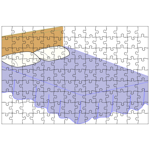 фото Магнитный пазл 27x18см."кровать, спальная комната, мебель" на холодильник lotsprints