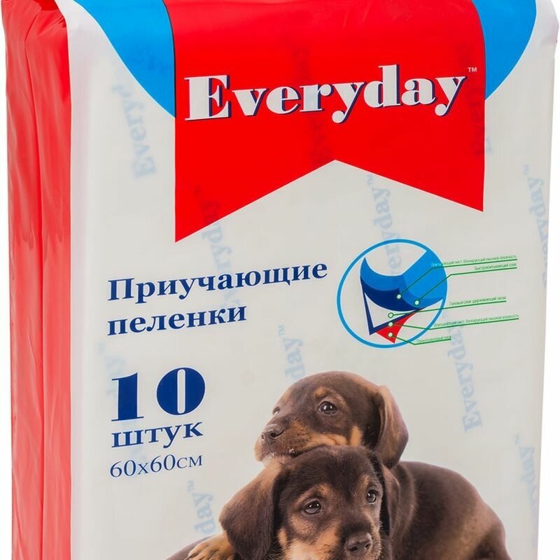 Пеленки Everyday впитывающие для животных 60*60см 10шт Yantai Glad Pet Product CO Ltd - фото №4