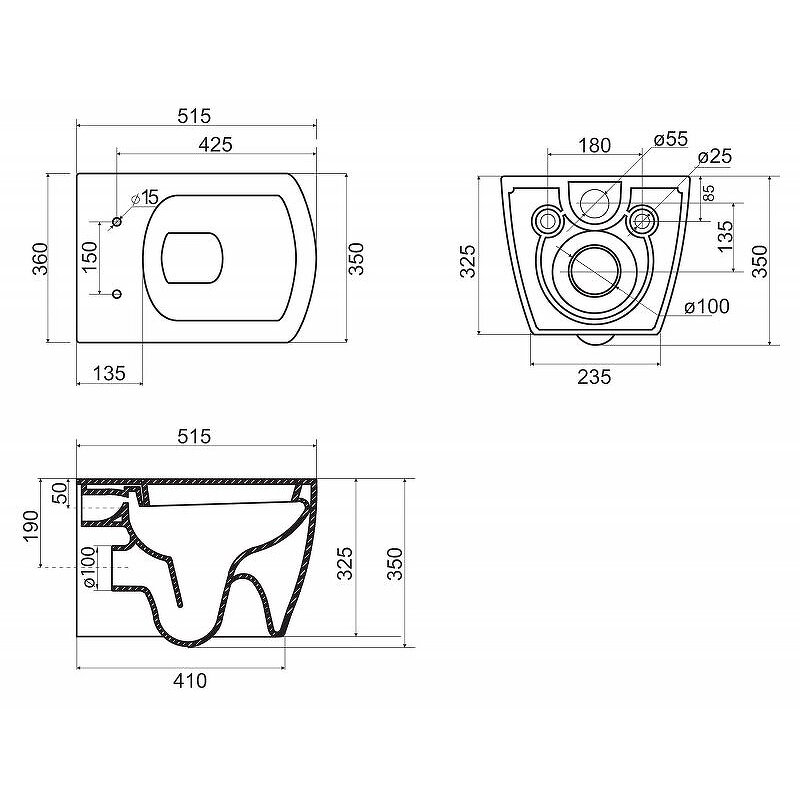 Чаша унитаза подвесная BelBagno Carina BB514CHR с горизонтальным выпуском белый - фотография № 16