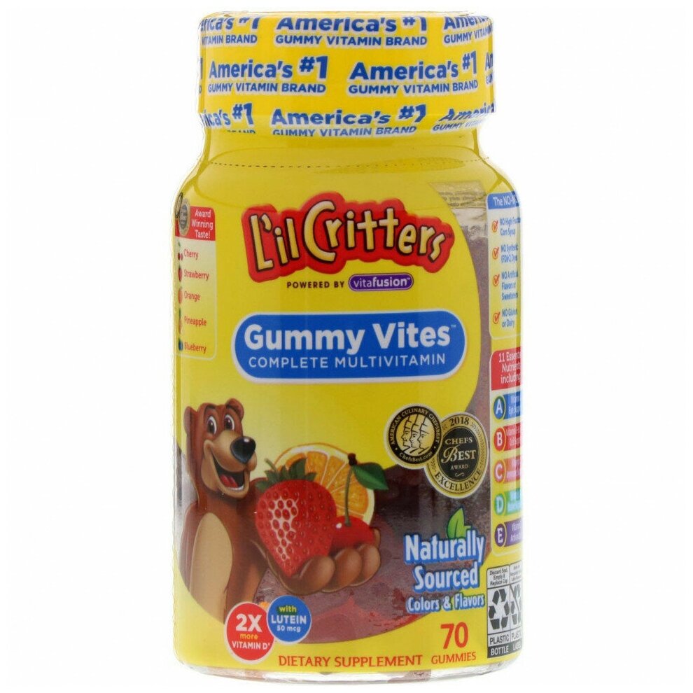 Gummy Vites Complete (Мультивитаминный комплекс для детей) 70 жевательных таблеток (L'il Critters)