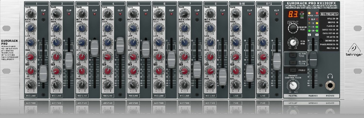 Behringer RX1202FX Eurorack Pro малошумящий рэковый микшерный пульт