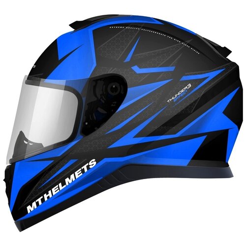 фото Шлем mt thunder effect (m, gloss black deep blue) mt helmets