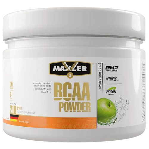 фото Аминокислотный комплекс maxler bcaa powder, зеленое яблоко, 210 гр.