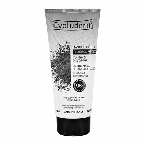 Маска для лица EVOLUDERM с древесным углем (детокс эффект) 100 мл