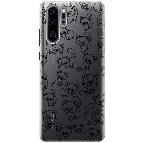 Ультратонкий силиконовый чехол-накладка Transparent для Huawei P30 Pro с 3D принтом Cute Kitties ультратонкий силиконовый чехол накладка для huawei p40 lite с 3d принтом cute kitties