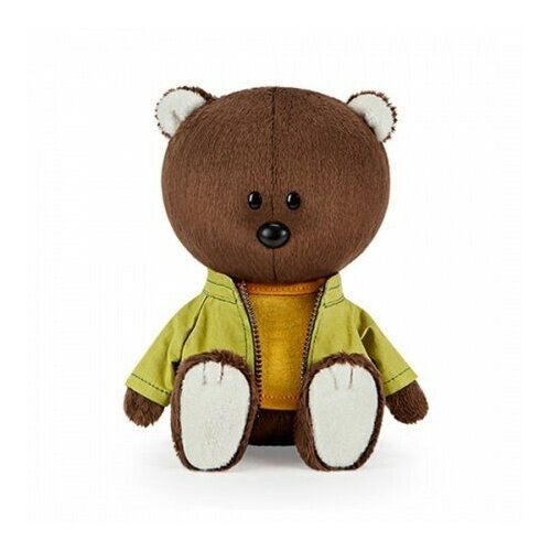 Мягкая игрушка Басик и Ко в подарочной коробке - Медведь Федот в оранжевой майке и курточке, Лесята, 15 см