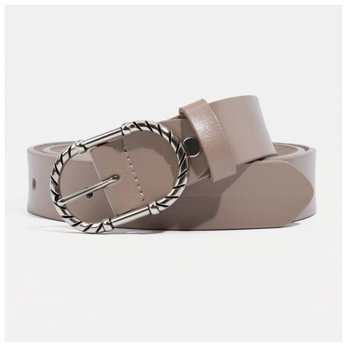 фото Ремень, ширина 3 см, винт, пряжка металл, цвет тёмно-бежевый recom