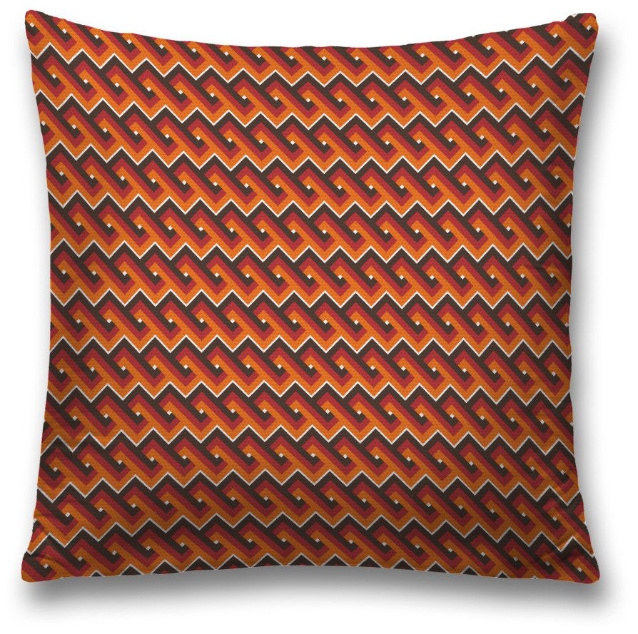 Наволочка декоративная на молнии, чехол на подушку JoyArty "Оранжевые полосы" 45х45 см
