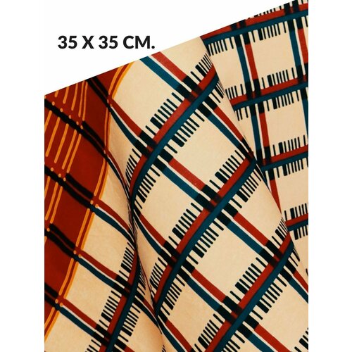 Ткань для рукоделия, пэчворка, игрушек хлопковая двухсторонняя /этнический африканский принт из ЮАР/лоскут 35х117 см