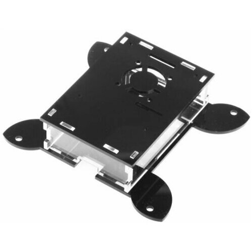 корпус qumo aluminum case with double black fans raspberry pi 4 silver rs009 Корпус Qumo RS043 VESA 100x100 + вентилятор, для Raspberry Pi 4, акрил, black