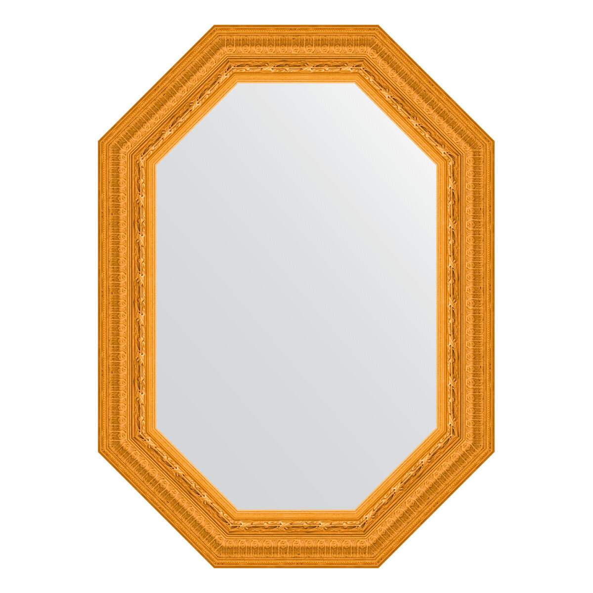 Зеркало настенное Polygon EVOFORM в багетной раме сусальное золото, 54х74 см, для гостиной, прихожей, кабинета, спальни и ванной комнаты, BY 7133
