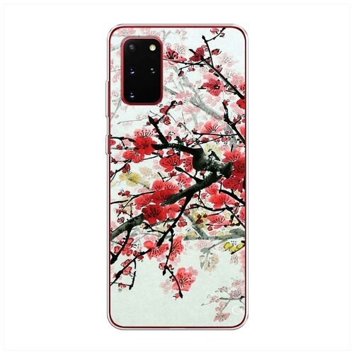 фото Силиконовый чехол "сакура" на samsung galaxy s20 + / самсунг галакси s20 плюс case place