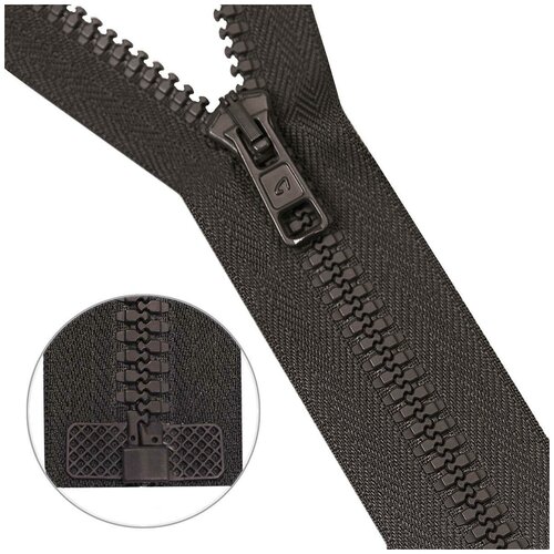 фото Молния "трактор", т10 (6 мм), 1 замок, 55 см (2076), без бирки, 25 штук, цвет 068 темно-коричневый (количество товаров в комплекте: 25) arta