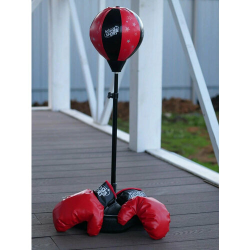 фото Груша боксерская надувная на устойчивой подставке. набор боксерский премиум класса. боксерские перчатки, груша, подставка нет бренда