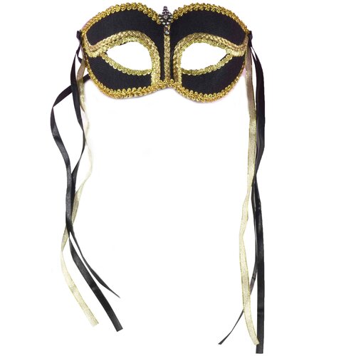 фото Аксессуар для праздника forum novelties маска венецианская черная с лентами взрослая