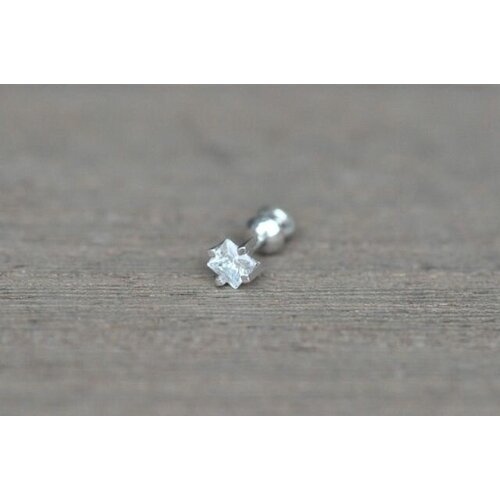 Серьги пусеты markiz, серебро, 925 проба, родирование, фианит, бесцветный