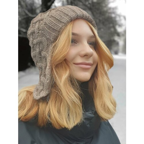 фото Шапка ушанка luchiorado, размер 56/58, бежевый