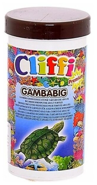 Cliffi для черепах, большие сушеные креветки, 250мл (Gambabig) PCAA308, 30 г - фотография № 1