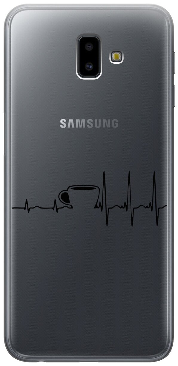 Силиконовый чехол с принтом Coffee Cardiogram для Samsung Galaxy J6+ (2018) / Самсунг Джей 6 плюс