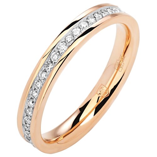 фото Эстет золотое кольцо из красного золота с бриллиантами 01о610363, размер 17.5