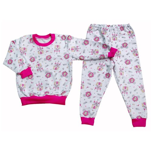 Пижама РСТ, размер 116/122, белый, розовый