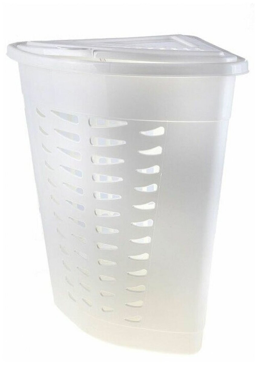 фото Корзина для белья 45л угловая белый