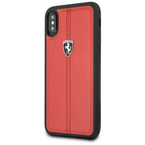 фото Чехол ferrari для iphone x/xs heritage w hard leather red