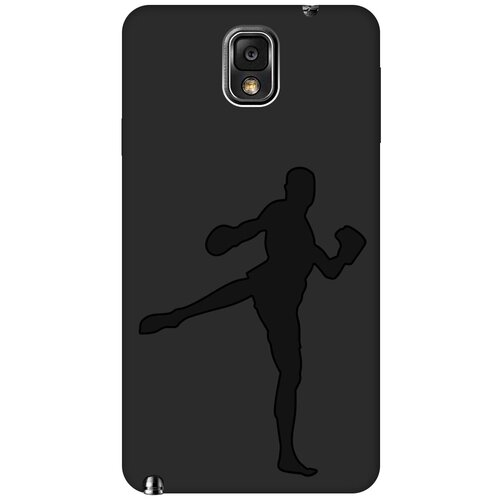 Матовый чехол Kickboxing для Samsung Galaxy Note 3 / Самсунг Ноут 3 с эффектом блика черный матовый чехол snowboarding для samsung galaxy note 3 самсунг ноут 3 с эффектом блика черный