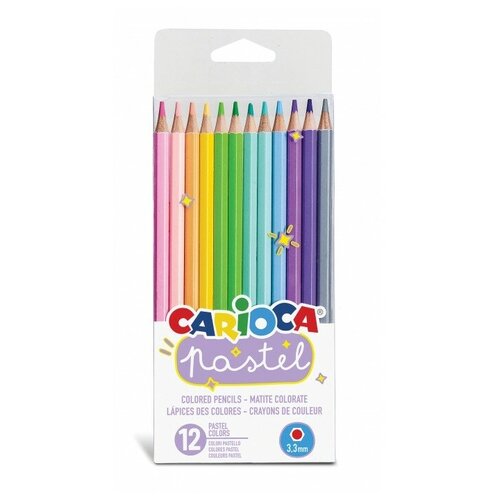 Carioca Набор карандашей цветных шестигранных Pastel 12 цветов carioca набор цветных карандашей carioca triangular трехгранные 12 цветов
