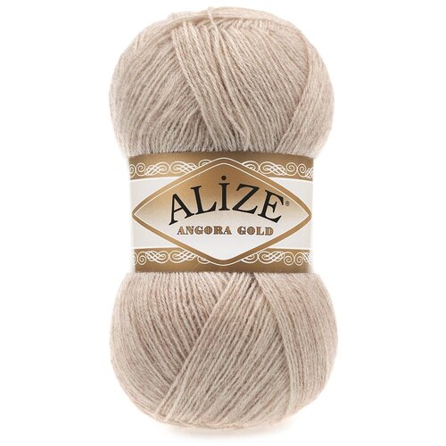 Пряжа Alize Angora Gold, 1 % шерсть, 80 % акрил, 100 г, 550 м, 5 шт., 543 кофе с молоком 550 м