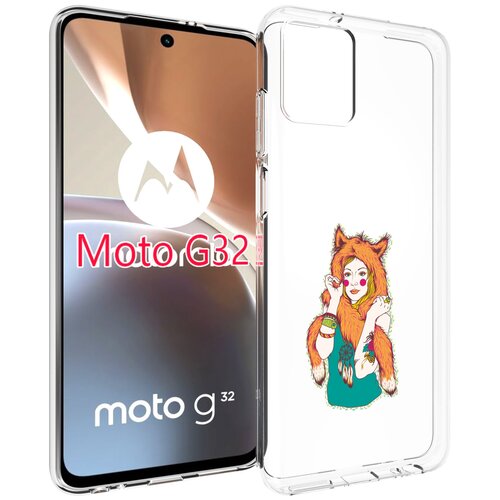 Чехол MyPads Девушка лиса для Motorola Moto G32 задняя-панель-накладка-бампер